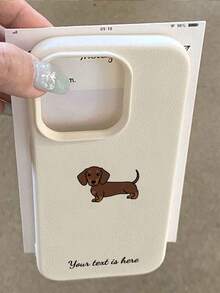 1pc Customizable Phone Case With Minimalist Brown Dachshund Cartoon Design, Compatible With IPhone 17 Pro Max/17 Air/16E/16 Pro Max/15/14 Plus/13/12/11, S24/20 Ultra/A52S/A31 A21S/A13/A05S, Redmi Note 13 Pro Plus/Note 10/Note 12C/Note 13C, Made Of TPU Material, Fashionable And Personalized Anti-Drop, Overall Pet Themed Customization, Holiday Gift, Suitable For Various Scenarios - White - View 4