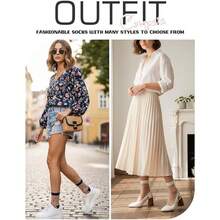 4 Pairs Women's Summer Lightweight Silk Stockings, Comfortable Transparent Mid-Calf Socks, Women's Crew Socks - Multicolor - View 5