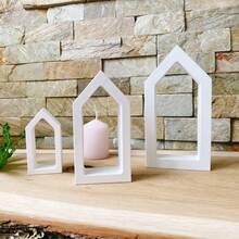 SILIKE LUFEI 1pc DIY Clay Mold Large Medium Small House Plaster Ornament Resin Candle Mold Hollow House Base Silicone Mold, Suitable For DIY Handmade Crafts, Home Decor Ornament Making - Hollow House Mold - View 8