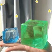 1 pieza Caramelo de malta en forma de cubo gigante, juguete antiestrés suave y esponjoso, ideal para viajar, el aula, baño, cumpleaños y otros regalos - Multicolor - Ver 7