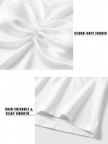 女士白色V领荷叶边吊带背心 - 内置胸垫，无需文胸，修身剪裁 - 白色 - 查看 6