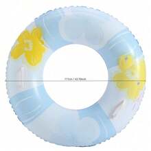 1pc Designer Swimming Ring With Handle, Plus Size - Baby Blue - View 5