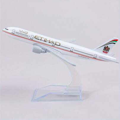 1:400 Scale Boeing 777 Emirates/Etihad Airways Alloy Airplane Model (Includes Display Stand, Aviation Alloy Display, Collector's Edition Model Kit, Ideal Gift For Aviation Enthusiasts)