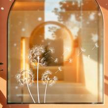 1/3pcs White Dandelion Window Clings Just Breathe Quote, Static Glass Stickers For Living Room Bedroom, Peel And Stick Vinyl Decals, Windows Anti Collision Window Decals,Spring Home Decor, Aesthetic Farmhouse - Dandelion - View 2