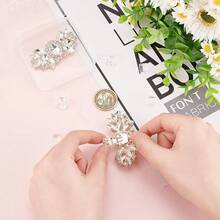 2 Stück Schuhclips mit simulierten Kristallperlen(53x57mm Weiß) DIY Braut Blumen Schuhschnalle Strass Metall Schuhdekoration Zubehör für Hochzeit Party Geldbörse Gürtel Hardware DIY-2164 - Oro rosa - Ver 4