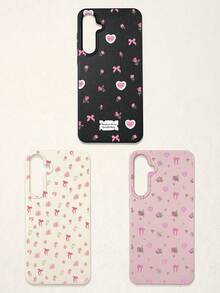 Bow-Knot 3pcs Floral & Bow Print Phone Cases, Sweet Romantic Cute Style, Compatible With IPhone 11, 17 Pro Max, 17 Pro, 15, 13 Pro Max, Galaxy, S24 Ultra, S25 Ultra - Multicolor - View 22