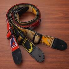 Correa de guitarra bordada, correas de ampliación de guitarra eléctrica acústica de cuero, cinturón de hombro para guitarras de madera clásicas populares, 1. DZDH - VN-CXY1098A1 - Ver 4