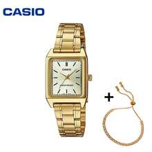 Bộ đồng hồ nữ Casio LTP-V007G-9E mặt vuông, phong cách tối giản sang trọng, dây đeo bằng thép không gỉ, đồng hồ đeo tay thạch anh thanh lịch kèm vòng tay trang sức phù hợp để đeo hàng ngày hoặc làm quà tặng. - Một cỡ - Xem 1