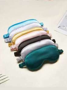 1pc/3pcs/5pcs/10pcs Black, Champagne, Gray, Pink, Green, Blue, Dark Green Breathable Double-Sided Silk-Like Sleep Eye Mask, Relieve Eye Fatigue, Suitable For Girls Nap, Blackout Eye Mask, Non-Binding - A - View 1