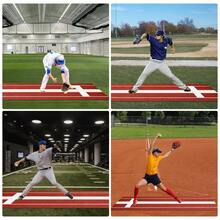 Tapete de Lanzamiento para Softbol Profesional 3x1 m - Césped Antideslizante y Resistente, con Base de Goma para Entrenamiento Interior/Exterior - Rojo - Ver 6