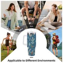 1 Large Stainless Steel  Cup With Lid|Double-Layer Vacuum Insulated Leak-Proof Hot And Cold Vacuum Cup, Suitable For Christmas, Camping, Office Parties - Frozen Design With Snowflakes, 40OZ Capacity Durable Stainless Steel Water Bottle With Detachable Cup For Daily Use, Water Bottle Coffee Bar Essentials| Perfect Grandpa Grandma & Best Friend Gifts - 白色 - 查看 7