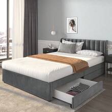 Bed Bases & Foundations - Gray + Velvet + 160cm*200cm - View 12