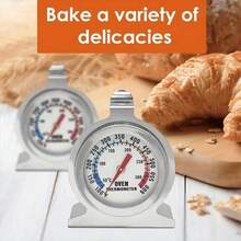 SOKANY 1pc 430 Stainless Steel Oven/Oven Thermometer, Temperature Range 50-300°C/100-600°F, High Heat Resistant Glass, Auto Sensing, Precise Measurement. Suitable For Kitchen Cooking & Baking, Essential Baking Tool Accessory. - Silver - View 5