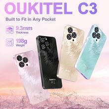 OUKITEL C3 安卓 14 解锁智能手机，2025-16GB+64GB，6.52 英寸水滴屏，5000mAh 电池，1300 万像素摄像头，八核处理器，指纹识别/3.5mm 耳机孔/GPS - 金色 - 查看 6