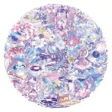 50张梦幻INS风PET透明贴纸 - 甜美防水高端紫水晶贴纸，适用于手机、日记本和水瓶 - 50PCS - 查看 5