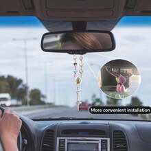 Heart-Shaped Virgin Mary Pattern Cross Hanging String, Car Mirror Charm, Can Be Given As A Gift Or Hung On The Steering Wheel. - A - View 4