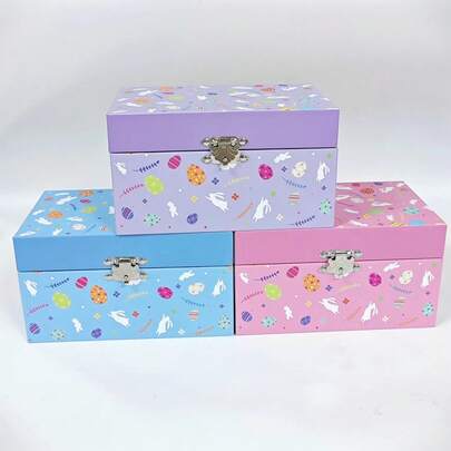 1pc Rabbit Music Box, Easter Limited Edition Rabbit Design, Paper Material Can Store Jewelry, Toys, Stationery, Bedroom/Living Room Decor, Great Gift For Easter, Valentine's Day, Birthday, Wedding, Party