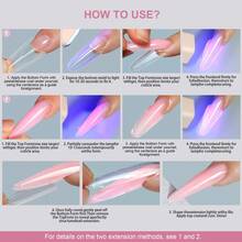 256-Piece Sandwich Nail Tips For Quick Extension Paperless Crystal Gel Nail Tips For Gel Polish No-Build Molds For Crystal Gel Quick Extension Nail Tips Creative Nail Art DIY Tools - Trong sáng - Xem 4