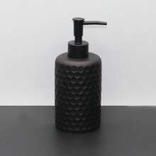 Badezimmer Accessoire Set, Wabenmuster Design, Badezimmer Garnitur beinhaltet Seifenspender, Lotionsspender, Zahnbürstenhalter, Seifenschale, Toilettenbürste, Mülleimer, vielseitiges Set für Modelhaus Badezimmer Dekoration, löst verschiedene Badezimmer Aufbewahrungsprobleme - Schwarz - Übersicht 11