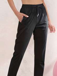 Sports Jogger Pants Dry Fit Perforated Silk Cool Color Sizes P To G2 - 黑色 - 查看 4