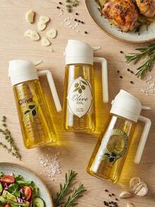 1 Stück kreative Olivenöl-Sprühflasche mit Nachfüllbehälter - Multifunktions-Küchen-Sprüher, nachfüllbares Design, kompatibel mit Heißluftfritteuse, Salatdressing, Grillen, Backen - geeignet für Ofen und Flüssigkeitssprühung, Dual-Funktion Öl-Ausgießen und Sprühflasche, mit 2D-Grafik-Design, geeignet für Heißluftfritteuse und Küche, perfekt als Geschenk zum Valentinstag, Muttertag, Vatertag, Weihnachten, Thanksgiving, Geburtstag - Weiss - Übersicht 2