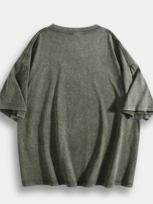 Women's Loose-Fitting Cotton Summer T-Shirt, Dark Sleeve Graphic With Retro Japanese Lettering, Lightweight Men's T-Shirt For Urban Outings And Meetings - 綠色 02 - 查看 2