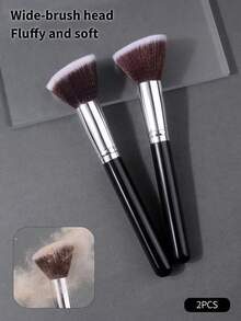 2pcs High Quality Fiber Angled Nail Brush, Quick Nail Cleaning, Nail Dust Removal, Professional Manicure Cleaning Tool - Black - View 4