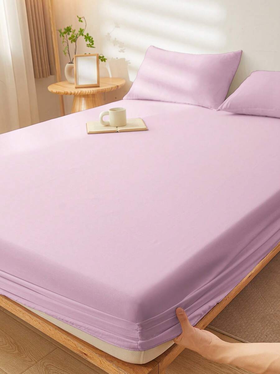 1 chiếc ga trải giường mềm mại, màu trơn, ga giường nhẹ, ga phủ nệm, ga trải giường có túi sâu, thoáng khí, phù hợp với mọi kích cỡ giường - đơn, đôi, cỡ Queen, cỡ King, phù hợp cho mọi mùa, trang trí nhà cửa.