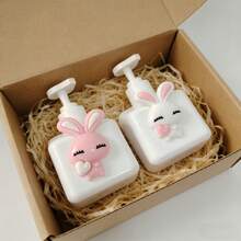 粉色可爱兔子包装瓶，乳液包装瓶，防晒霜包装瓶，化妆品包装瓶，护手霜/润肤露，洗发水/沐浴露包装瓶，桌面摆件，适合复活节、生日、婚礼，赠送朋友/爱人/伴侣/订婚情侣/单身派对/结婚礼物，日常及旅行套装 - 彩色 - 查看 9