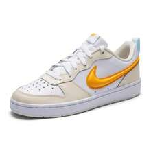 Nike Zapatillas casuales Recraft Court Borough Low (GS) para niños, zapatos cómodos de caña baja, ligeros y transpirables para uso diario y deportes al aire libre, IQ9796-171 - Blanco/Amarillo - Ver 3