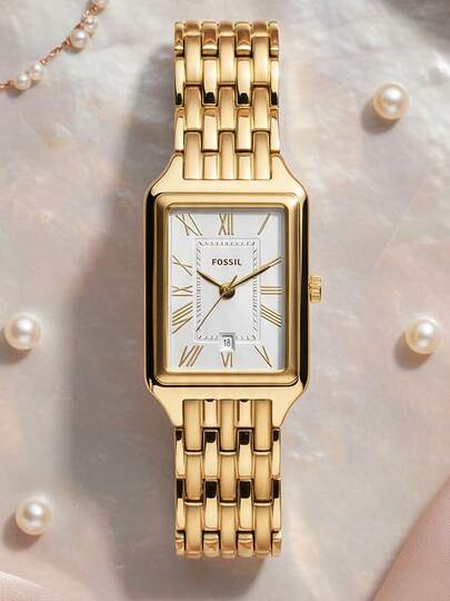 Fossil Reloj de mujer Raquell Date Gold, adecuado para ocasiones formales y uso diario. Una opción de regalo pensada y elegante para amigos y seres queridos. ES5220