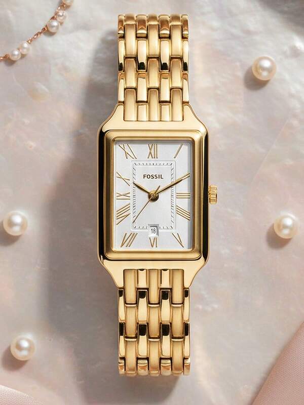 Fossil Reloj de mujer Raquell Date Gold, adecuado para ocasiones formales y uso diario. Una opción de regalo pensada y elegante para amigos y seres queridos. ES5220