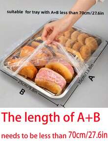 50/10pcs Cake Tray Dust Cover (A+B Length Should Be Less Than 70cm/27.6in), Party Food Cover, Bakery Cake Room Accessories, Kitchen Food Preservation Tools, Fruit And Vegetable Bread Food Cover - Multicolor - View 4