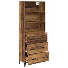 vidaXL Highboard Altholz 69,5 X 34 X 180 Cm Holzwerkstoff - Gelb - Übersicht 5