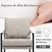 sillones para recamaraGOMYHOME Sillón Moderno Silla Individual con Cojín Sillon con Robustos PiesGris - Gris - Ver 5