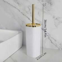 One Long-Handled Electroplating Toilet Brush Set For Cleaning Toilet Bowl With No Dead Ends, Toilet Brush With 1 Storage Cup, 2pcs Combo Set For Bathroom Cleaning, Household Toilet Cleaning Kit, Bathroom Brush, Toilet Brush, No Dead Angle Long Handle Toilet Cleaning Brush, Hard Bristle Toilet Brush, Bathroom And Squat Clean Tool For Household Use Bathroom Decor Summer - 多款 - 查看 6