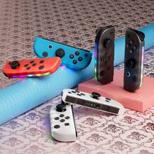 Controlador inalámbrico GAMINJA NS058 para Nintendo Switch, agarre izquierdo y derecho con luces RGB, para consola de juegos Switch L/R Gamepad, con función de captura de pantalla de despertar, Joycon portátil - Multicolor - Ver 8