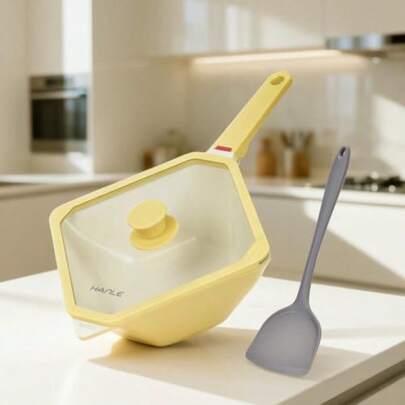 Nonstick Ceramic Sauce Pan With Lid 3.2 Quarts Ramen Pasta Pan Compatible With All Stops Gas Electric And Induction Ceramic Non Tic Cware(Yw)