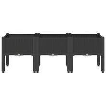vidaXL Pflanzkasten Mit Beinen Schwarz 120x40x42 Cm PP - A - Übersicht 3