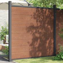vidaXL Elemento di recinzione con 2 pali, marrone, 180x186 cm, WPC - A - Visualizzare 1