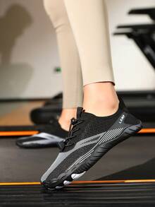 女士水上运动鞋，赤足速干沙滩游泳鞋，适合户外水上运动、健身房瑜伽训练，多功能平头鞋，适合徒步、跳绳、跑步 - 黑色 - 查看 5