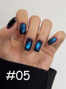 12毫升 冬春美甲 情人节 闪亮白蓝黑玻璃珠高密度凝胶指甲油胶水 适用于美甲沙龙 百搭美白流行美甲用品 新年美甲 - 彩色 - 查看 17