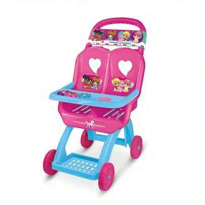 Carrinho De Boneca Duplo Infantil Rosa E Azul 229 - Lider Rosa/azul