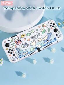 Compatible With New Switch 2 (2025)/Switch NS/Switch OLED, Shark, Space, Strawberry, Heart-Shaped Themed Protective Case, Can Be Used On The Docking Station Without Removing The Case, Universal Game Controller Protective Cover, Anti-Fall And Anti-Scratch, Suitable For Autumn/Winter, Back To School, Christmas, Valentine's Day And Other Holidays As Gifts - Multicolor - View 3