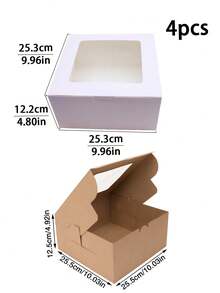 2pcs/4pcs Transparent Window Bakery Boxes, Cupcake Boxes, Tart Boxes, Gift Boxes, Suitable For Holidays, Birthday Parties - Purple - View 15