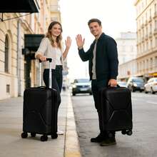 YC-HOGAR Maleta modelo Maleta de cabina Pequeña 20 Pulgadas Equipaje de Cabina de Mano con Ruedas Silenciosas y Asa Telescópica, Bloqueo de Combinación, Ligera, Duradera, Negro Gris Azul Claro Blanco Grisáceo - Negro - Ver 6