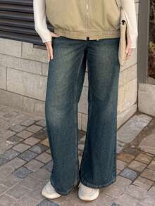 DAZY Women's Loose Flared Jeans - Medium Wash - View 2