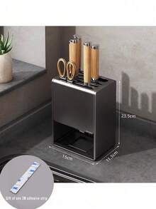 30° Rotating 9-Slot Stainless Steel Knife Holder, Universal Knife Rack For Kitchen Countertop Storage (Gun Grey) - Multicolor - View 11