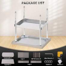 Mesa de preparación de Acero Inoxidable, con Estante Ajustable, Mesa Comercial Resistente con Estante Inferior Ajustable para Uso al Aire última intervensión, restaurantes - 18 x 24 pulgadas - Sin rueda - Ver 5
