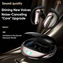 TWS 无线入耳式耳机，带 LED 显示屏充电盒，优质无线耳塞，带触摸控制，防噪麦克风，电池寿命长 - 时尚光泽镜面效果 - 多色 - 查看 2